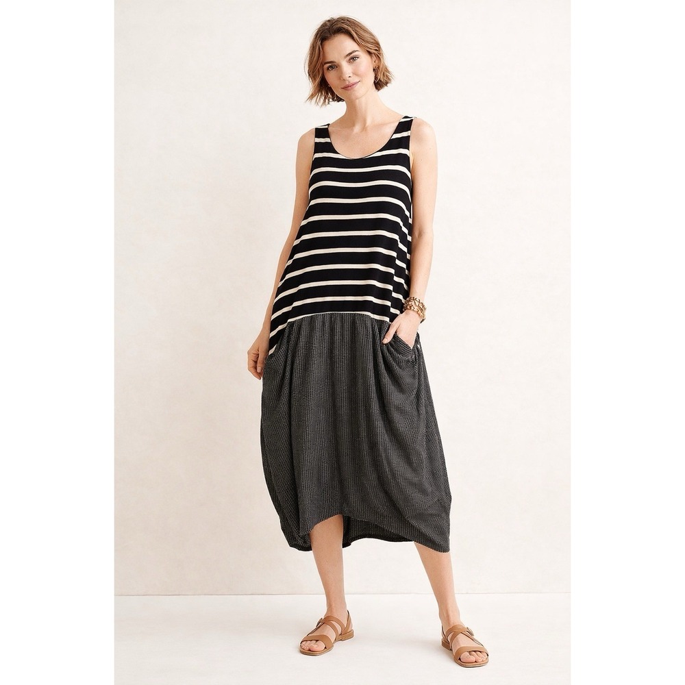 Alembika 4 Layered Cocoon Tank Midi Dress Artsy Lagenlook READ SIZING US Sz 12 ?